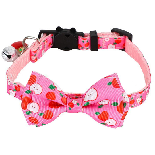 New Pet Fruit Bow Ribbon Cat Collar Bow Removable Removable Bell