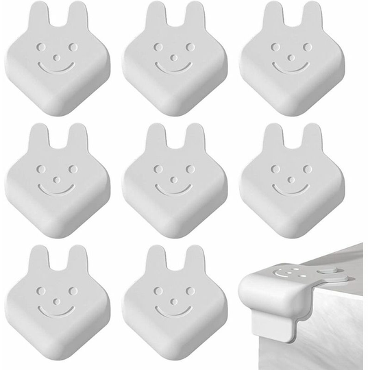 Morejieka - Table Corner Protector, Furniture Corner Protector, 8PCS Self-Adhesive Silicone Protective Cover for Kids Cartoon Rabbit for Table