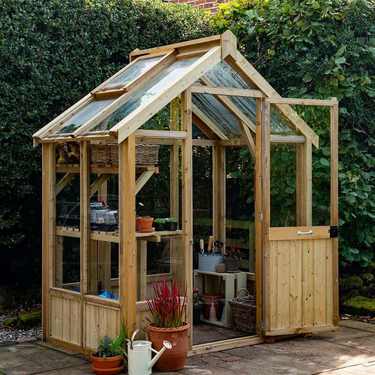 Forest - Vale Greenhouse Pressure Treated Spacious 6x4 Toughened Glass - Installation Included