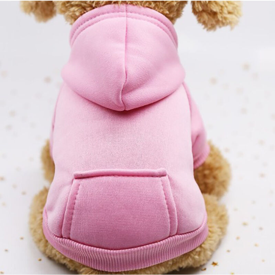 Cat Hoodie Cotton Dog Clothes with Winter Coat and Outside Pocket,Winter Dog Sweater Christmas Sweater (Pink,XL)