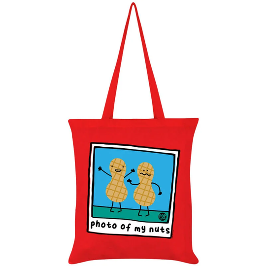 Photo Of My Nuts Tote Bag (One Size) (Red/Blue/Brown) - Red/Blue/Brown - Pop Factory