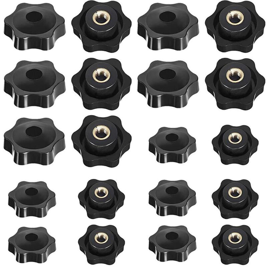Joorrt - 20 Pieces M6 And M8 Star Knobs Knurled Knob Female Thread Star Head Clamp Nuts Knob Plastic Clamp Knurled Thread Knob for Machine Tool