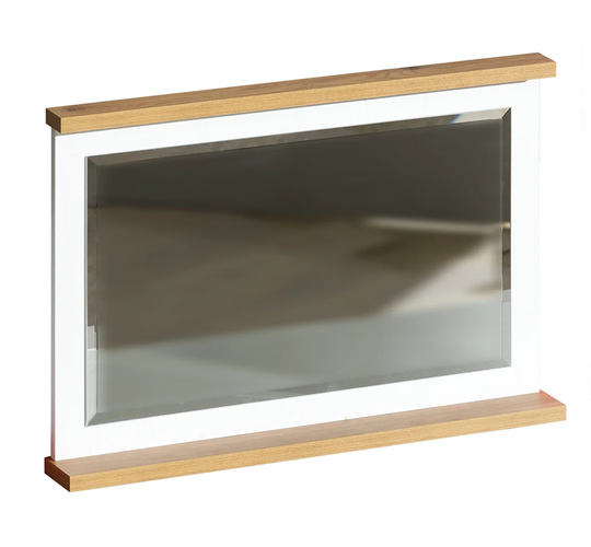 Gennessee Glass Framed Wall Mounted Accent Mirror in Silver