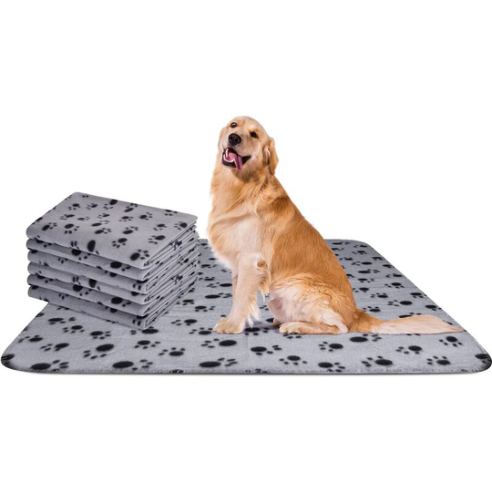 Rhafayre - 6 x Soft Plush Blankets Mats for Dogs, Mats for Cats, Rabbits and Other Pets Washable Gray 120 * 100 cm