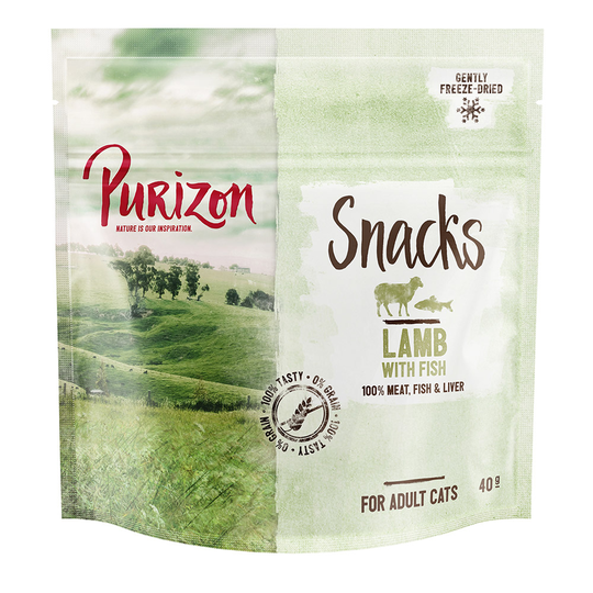 3 x 40g Purizon Grain-Free Cat Snacks - 20% Off!* - Lamb with Fish (3 x 40g)