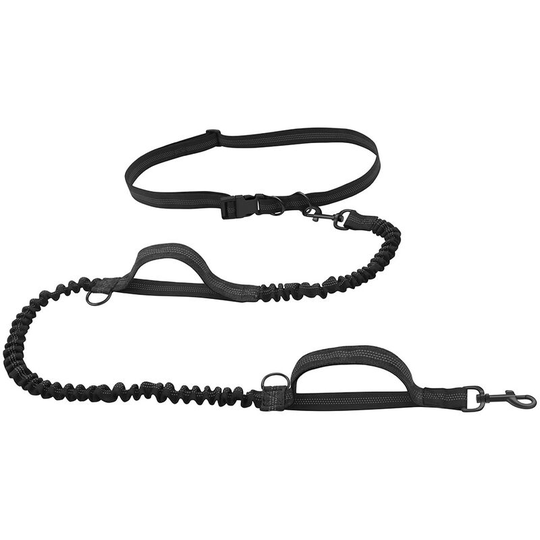 Heguyey - Hands-free retractable dog leash with two elastic bands, adjustable leash, leash with reflective material for jogging, hiking, cycling