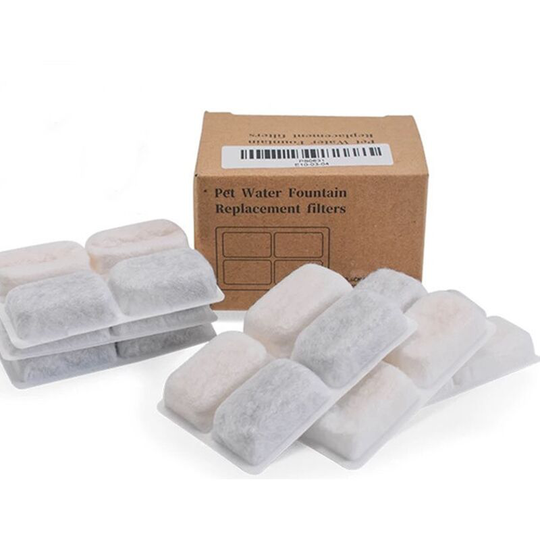 6 Packs Cat Water Fountain Charcoal Filters, Replacement Filters with Resin & Activated Carbon, Keep Water Clear & Tasty for Fountain Water Dispenser