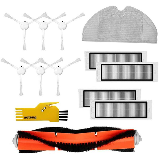 Thsinde - aotengou Spare Parts for Roborock S7 S7+ T7s T7s Plus Robot Vacuum Cleaner (2 Main Brushes + 4 Filters + 6 Side Brushes + 4 Cloths + 4 Dust