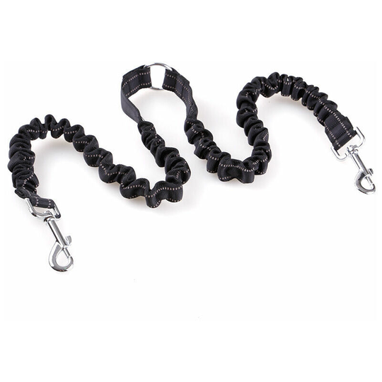 Morejieka - Leave Double For Dog or Animal Domestic Elastic Material Reflowing - Shock Absorption 360 ° - Without On / Training Nodes with Two Dogs