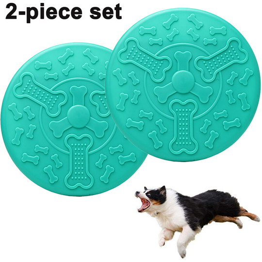 Dog Frisbee Toy, Bite-Resistant Large-Sized Rubber Frisbee Game Toy for Dog Flying Disc Training Tools for Outdoor, green