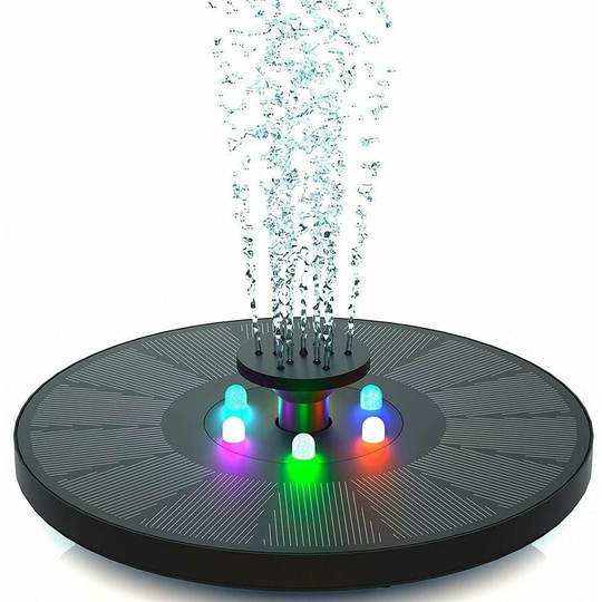 Solar fountain 3 w - Solar pond pump with led light - For garden pond or fountain