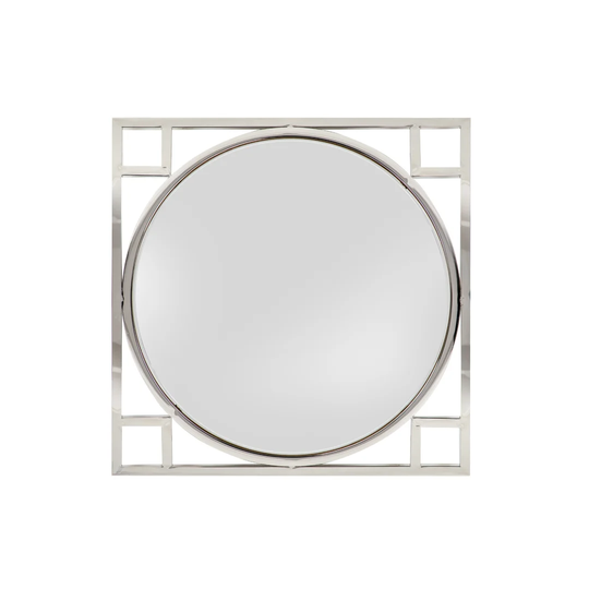 Schaub Metal Framed Wall Mounted Accent Mirror in Silver