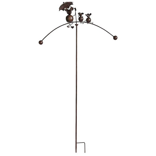 Deiondre Cast Iron Mouse Family Mobile Garden Stake