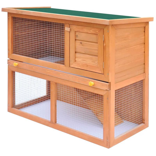 Hommoo - Outdoor Rabbit Hutch Small Animal House Pet Cage 1 Door Wood VD06896