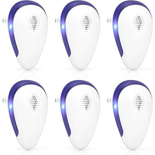 Perle Rare - Pluggable Ultrasonic Pest Repeller, 6 Pack Electronic Pest Repeller, Pluggable Pest Repeller, Indoor Insect Repellent for Mosquitoes,