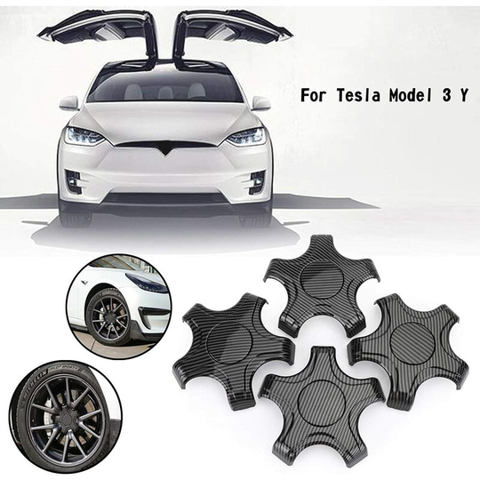 Aougo - Set of 4 wheel center caps for Tesla Model 3 y