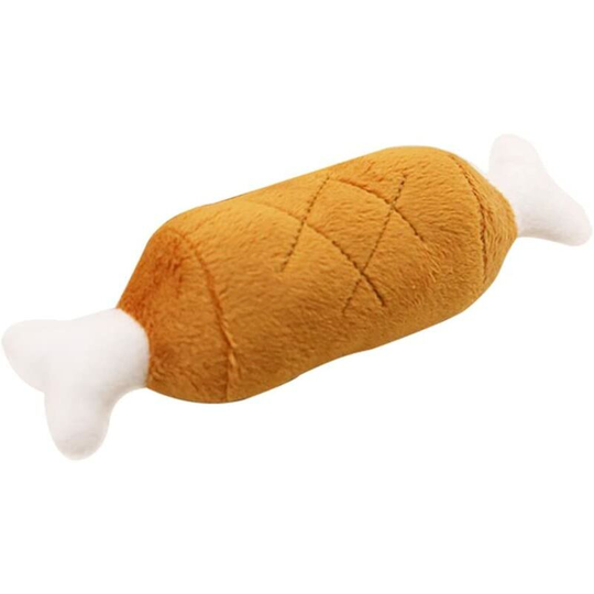 Chicken Thigh Shaped Stuffed Animal Sounds Chew Toy Set for Small Medium Dogs and Cats Toys (20cm)