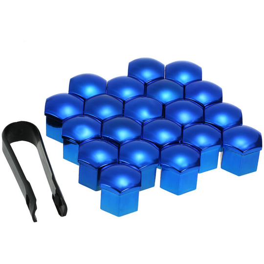 20pcs Universal 21mm Wheel Nut Covers Lug Nut Caps Screw Protector,model:Blue bl - model:Blue bl