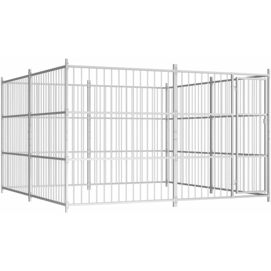 Outdoor Dog Kennel 300x300x185 cm Vidaxl Silver