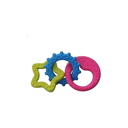 Puppy Bone Teether Puppy Chew Toys Pet Toys TPR Dog Toys Sun Moon Star Three Link Bite Resistant Toys Molar Training Dog Three Link Dog Toys