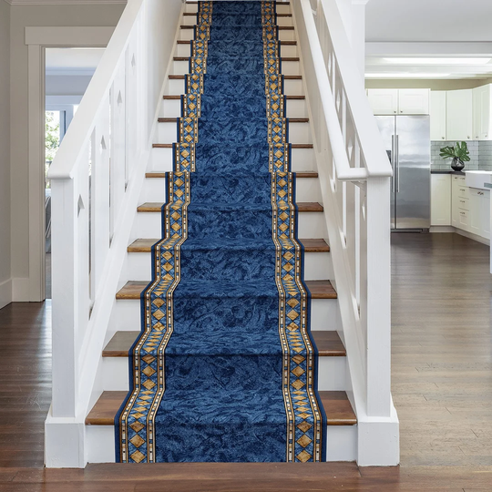 Allenstown Looped Blue Stair Runner