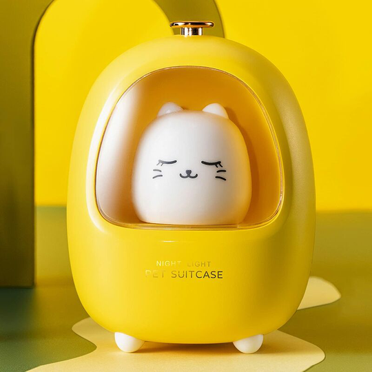 Night Light Children's Bedside Lamp Children's Day Gift Children's Room Decoration Kawaii Baby Night Light Yellow Kitten Portable USB Charging