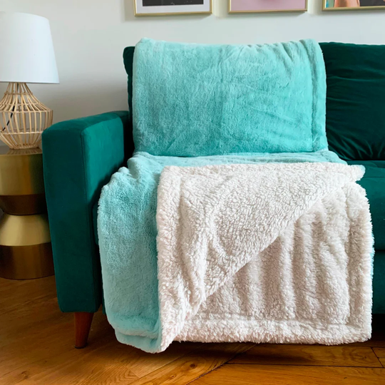 Plaid Blanket Lined Imitation "Rabbit" Cream