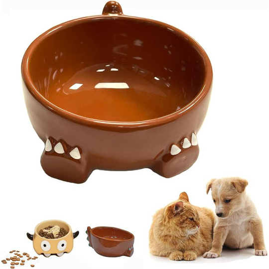 Bearsu - Ceramic Cat Bowls , Unique Cartoon Style Pet Food and Water Bowl, Cat and Small Dog Bowl, Ceramic Cat Water Bowl No Spill, Dishwasher and