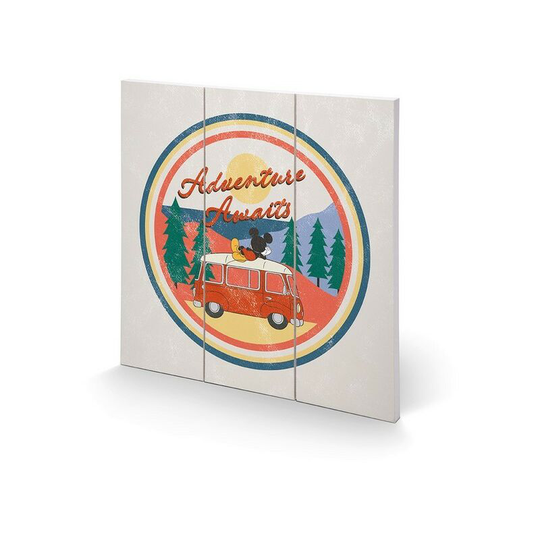 Adventure Awaits Plaque (One Size) (White/Teal/Peach) - White/Teal/Peach - Mickey Mouse