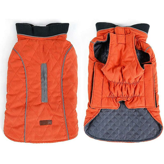 Pet Jacket Dog Clothes Waterproof Winter Warm Clothes Vest Double Sided Jacket For Small And Medium Dogs (xs, Orange) - Thsinde