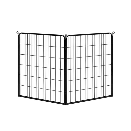 39.5inch Height Dog Playpen 2 Metal Panels Pet Playpen Black - black - Yaheetech