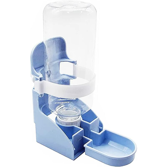 500ml Pet Water Bottle Cage Water Dispenser Portable Suitable for Dogs Cats Rabbits Hamsters Small Animals (Blue)