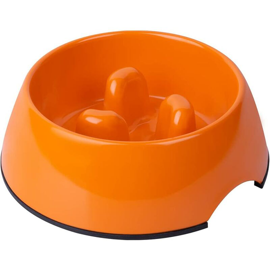 Anti Gluttonous Bowl for Dog Cat, Non-Slip Feeding Bowl That Promotes Slower Food Grip, Interactive Anti Bloating Melamine Bowl-M (300ML)