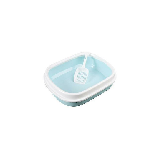 Deckon - Cat Litter Box Semi-enclosed Cat Toilet Cat Litter Box Pet Cat Supplies(Blue)