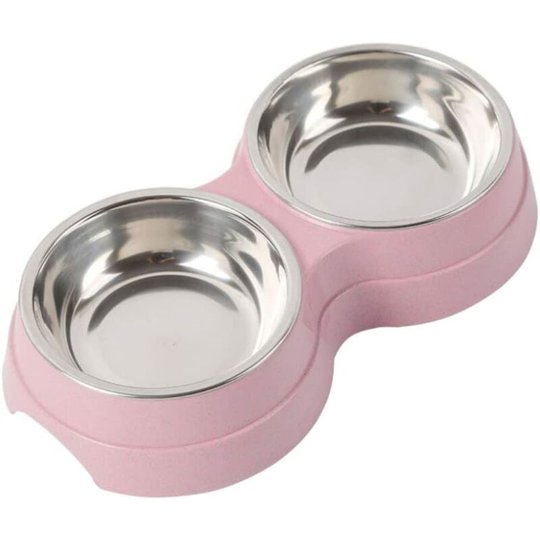 Stainless Steel Cat 2 in 1 Bowl Gluten Free Cat Dog Bowl, Interactive Slow Feeding Bowl Non-slip Pet Bowl