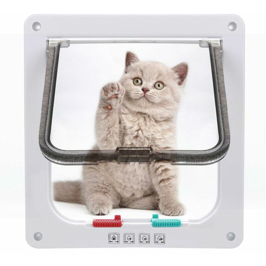 Double Locking Pet Door s White - White