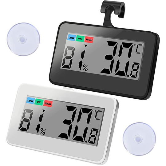 2 Pcs Magnetic Hygrometer Thermometers - Magnetic Indoor Hygrometer Ambiance Thermometer Digital Thermometer for Humidity Rate Home Bedroom Living