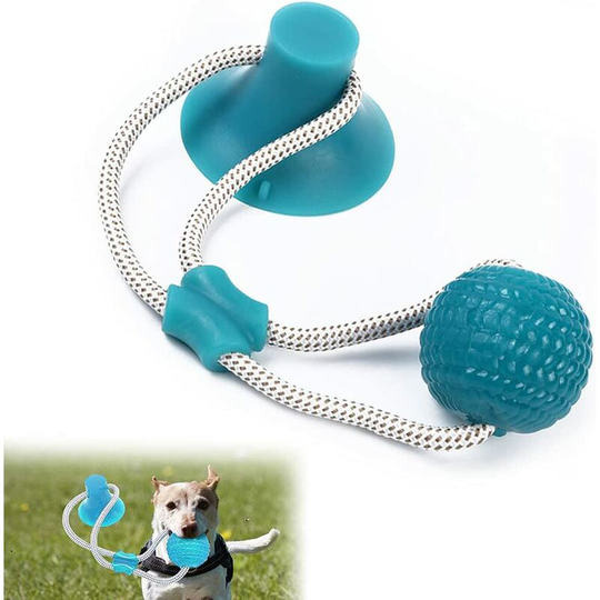 Suction Cup Chew Toy Multifunctional Bite Toy Suction Cup Rubber Ball Suction Cup Rope Dog Toy for Dogs Cats