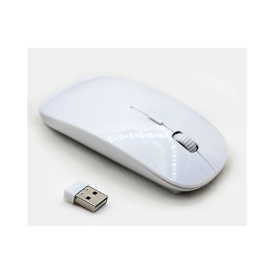 Wireless Computer Mouse 1600 Dpi Usb Optical 2.4g Receiver Super Slim Mouse For Pc Laptop - White