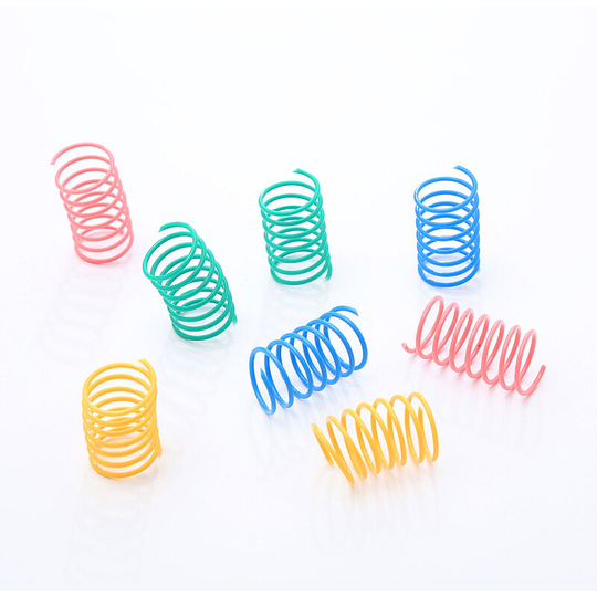 Lot of 8 fun toys for kitten and cat - wear resistant - bright color - spring-shaped