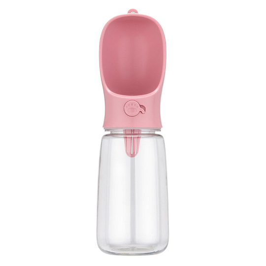 Dog Water Bottle 550ml,Portable Water Bottle Dispenser for Dog Puppy Cat Pets Travel Water Drink Bottle-Pink