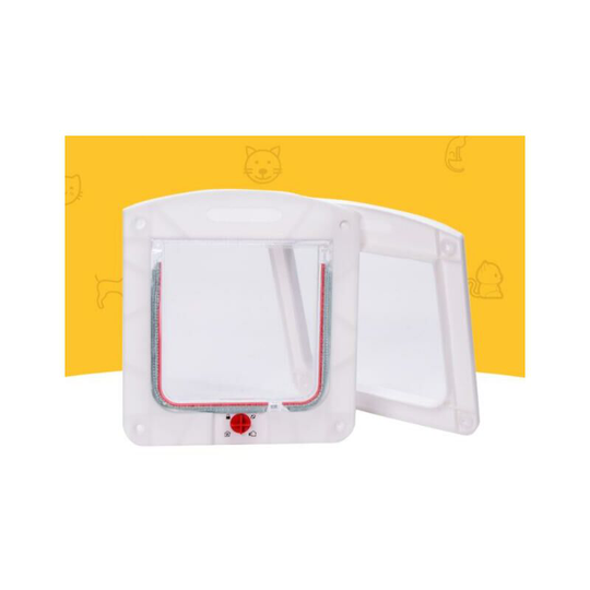 The direction of the cat flap can be adjusted, suitable for cats and small dogs, white 22 * 20 * 3