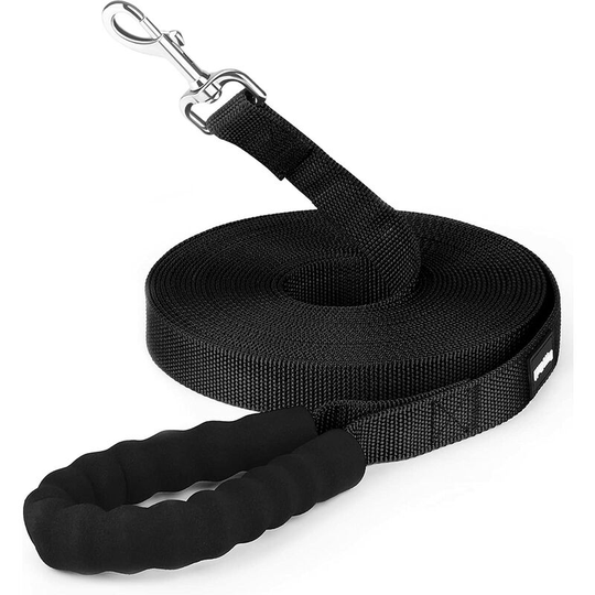Dog Training Leash with Nylon Padded Handle Pet Leash (3M, Black)