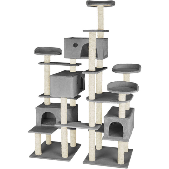 Tectake - Cat tree scratching post Entissar - cat scratching post, cat tower, scratching post - grey - grey