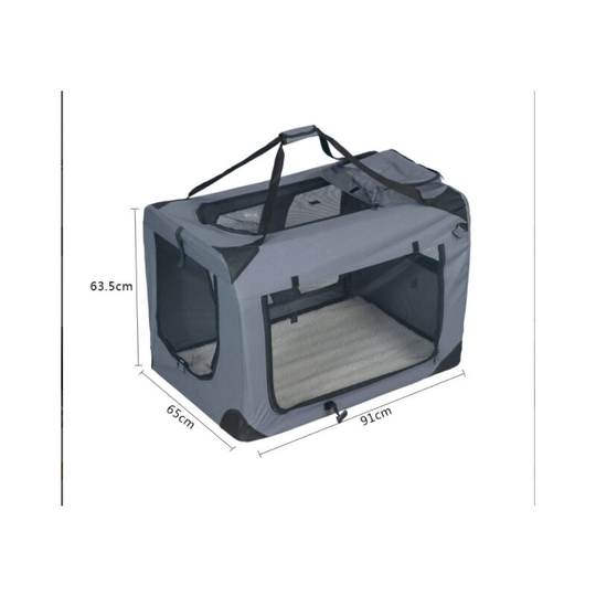 Large Pet Bag, Handbag, Portable Steel Frame Bag, Dog Outing Supplies, Dog Crate, Car Carrier Bag, Breathable 42 * 30 * 30 Red