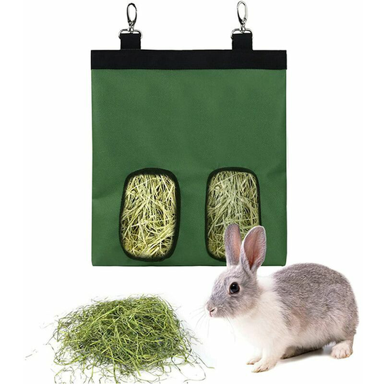 Joorrt - Hay Bag for Guinea Pig Rabbit Feeding Bag Hay Feeder Bag for Small Animals Hanging Feeding Bag with 4 Hole for Rabbits Hamsters Chinchilla