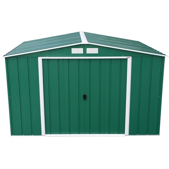 10 x 8 Value Apex Metal Shed - Green (3.22m x 2.42m)