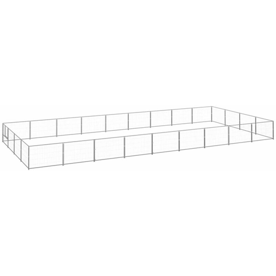 Dog Kennel Silver 36 m² Steel Vidaxl Silver