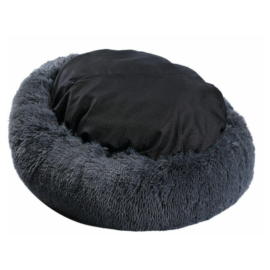Comfy Calming Bed for Dogs and Cats, Washable Dog Cushion, Cozy Round Dog Bed