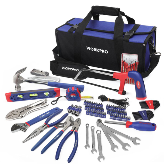 Tools Kit for Home Repair 156PC with Tool Bag, DIY Hand Tool Set - Including Pliers Set, Hex Key Set, Wrench Spanner, Screwdriver Bits